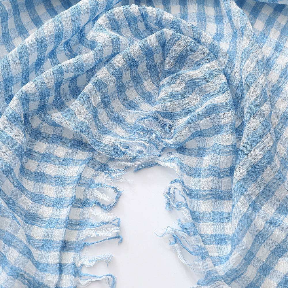 Stylish Cotton Plaid Scarf for Men & Women - Trendy Fashion Accessory 2025 - Buy Center
