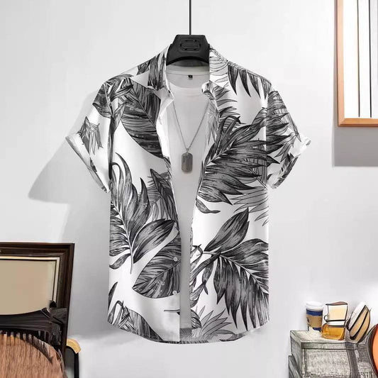 Men's Casual Loose 3D Printed Striped Shirt - Lightweight & Comfortable Fit - Buy Center