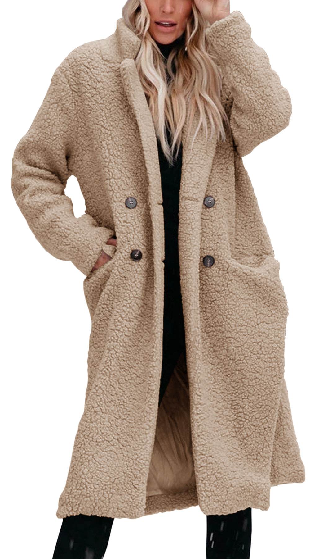 Women's Long-Sleeved Lapel Plush Top - Chic Warm Casual Style 2025 - Buy Center