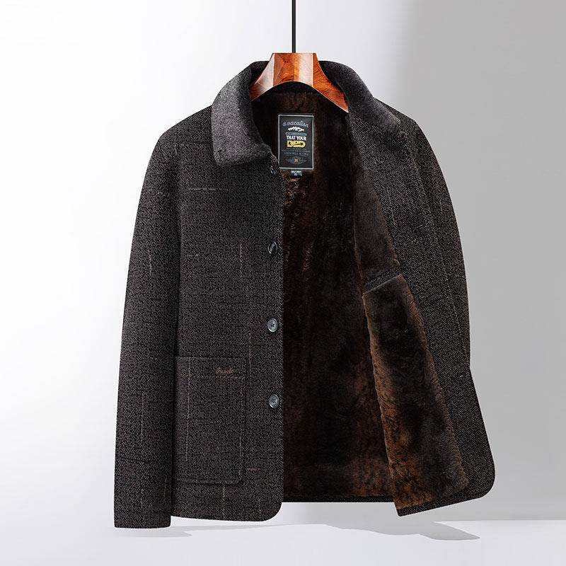 Stylish Fleece-Lined Chenille Cotton Coat for Men - Warm Winter Jacket - Buy Center