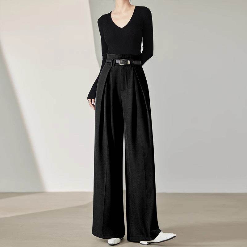 Women's High Waist Wide Leg Pants - Stylish Bud-Shaped Design for 2025 - Buy Center