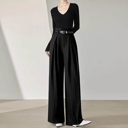 Women's High Waist Wide Leg Pants - Stylish Bud-Shaped Design for 2025 - Buy Center