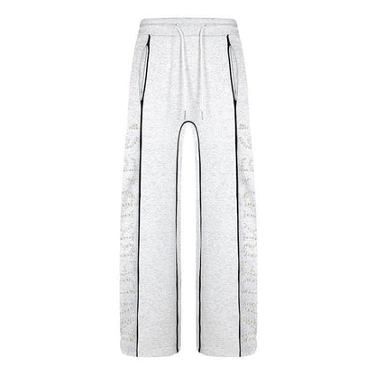 Stylish Casual Sports Pants - Loose Hot Diamond Letter Stripes for Teens - Buy Center