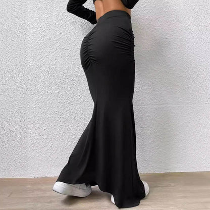 Buycenter Fishtail Skirt - Knitted Solid Color for Street Hipster Style - Buy Center