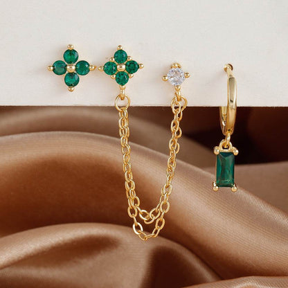3-Piece Birthstone Earrings Set - Zodiac Designs for Stylish Women - Buy Center