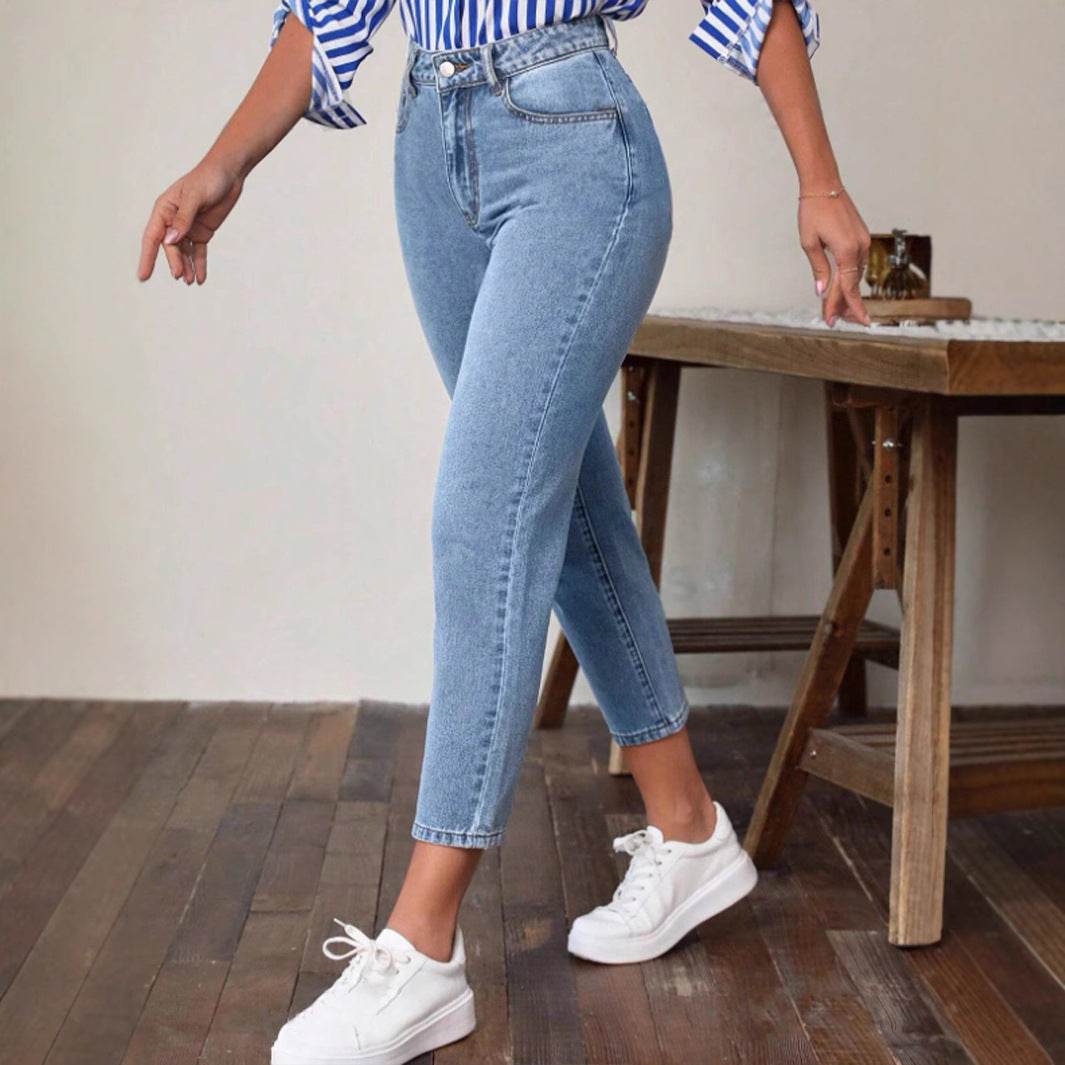 Retro High Waist Stretch Skinny Jeans for Women - Eco-Friendly Fashion 2025 - Buy Center