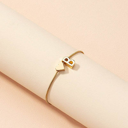 Cute Love Heart Bracelet - Personalized Couple Gift with English Letters - Buy Center