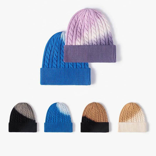 Outdoor Windproof Tie-Dyed Knit Hat - Fashionable Fedoras for All Seasons - Buy Center