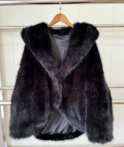 Women's Green Faux Fox Fur Hooded Coat - Stylish Winter Fashion 2025 - Buy Center