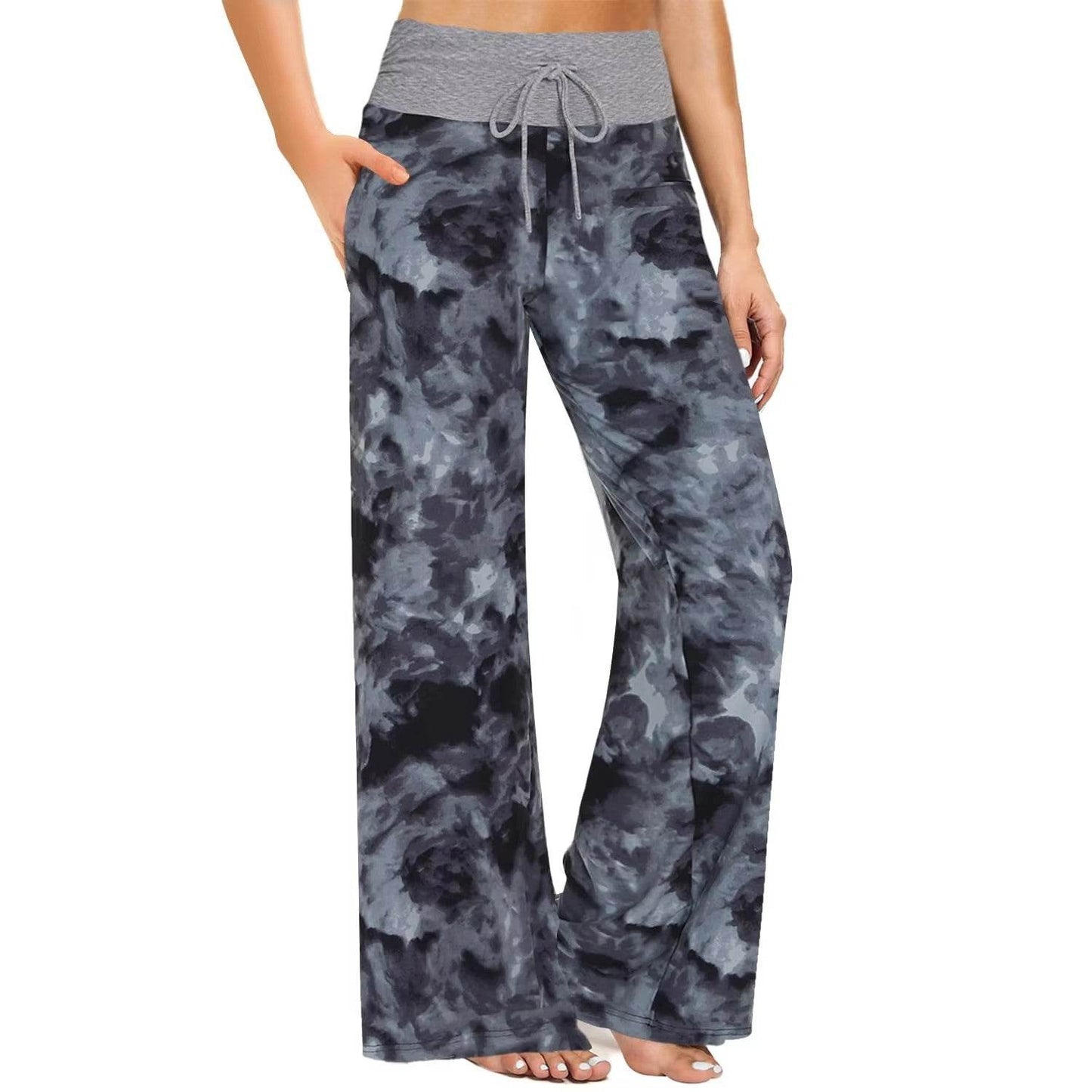 Women's High Waist Pajama Pants - Trendy Wide Leg Style for Comfort - Buy Center