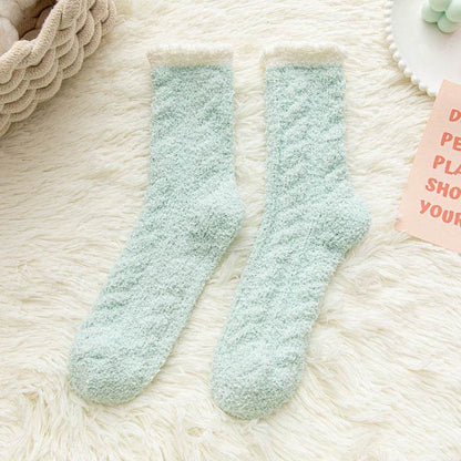 Cozy Thickened Thermal Coral Fleece Women's Socks - Stylish Mid-Tube Design - Buy Center