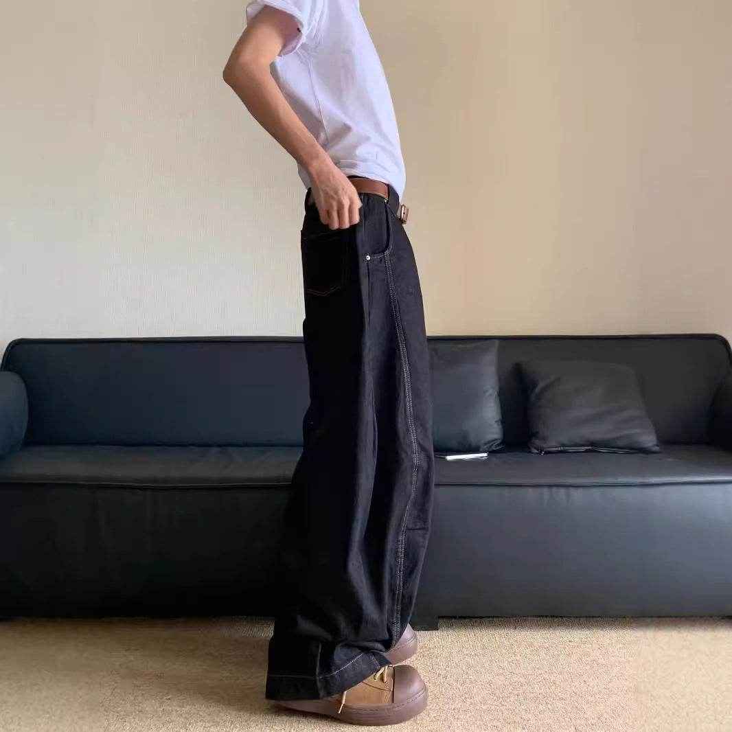 Buycenter Fashion Wide Leg Jeans - Comfortable Mid Waist for All Sizes