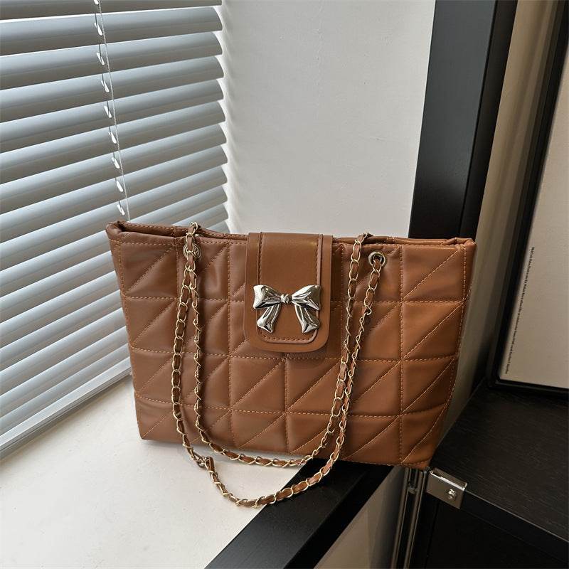 Large Capacity Soft Rhombus Chain Tote Bag - Stylish & Functional 2025 - Buy Center