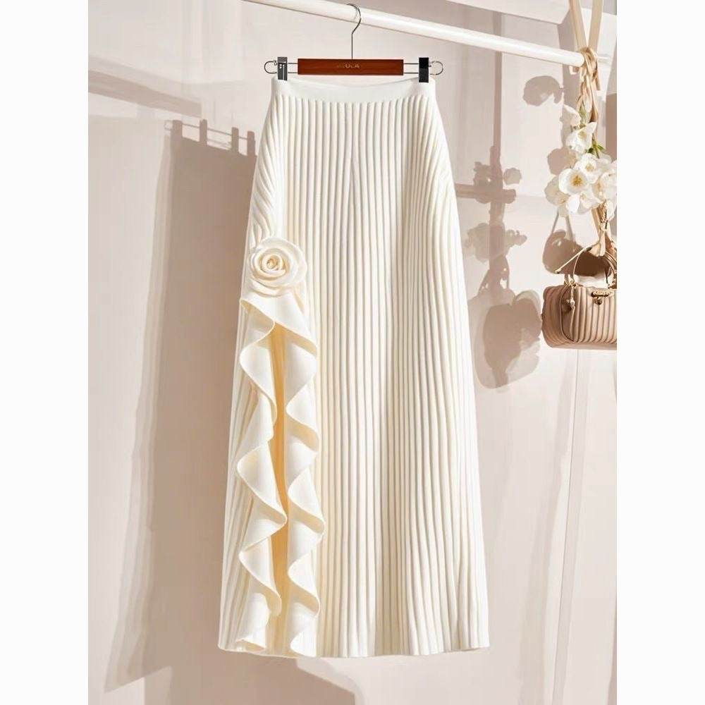 French Rose A-Line Skirt for Women - Stylish Geometric Design in Free Size - Buy Center