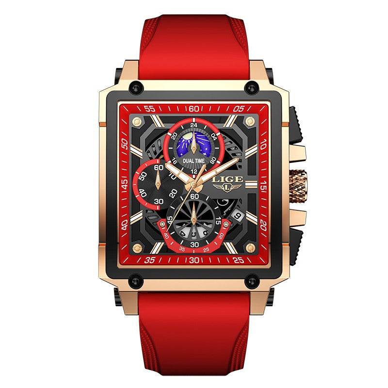 Buy Center Waterproof Quartz Square Watch - Stylish Silicone Band Options - Buy Center
