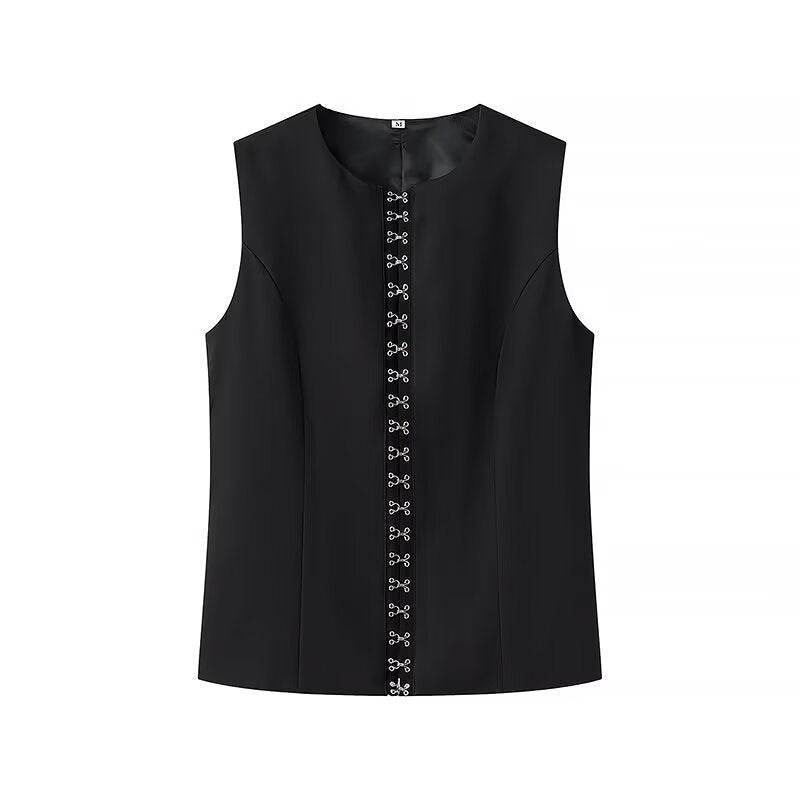 Women's Single-Breasted Sleeveless Vest - Stylish Lightweight Top - Buy Center