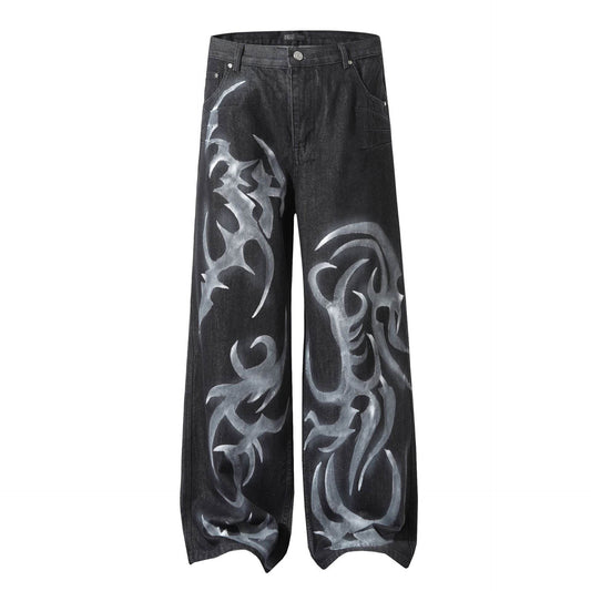 American Retro Loose Jeans for Men - Vintage Washed Black Style 2025 - Buy Center