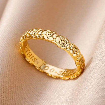 Buy Center Copper Inlaid Zircon Ring - Elegant Open Design for Women - Buy Center