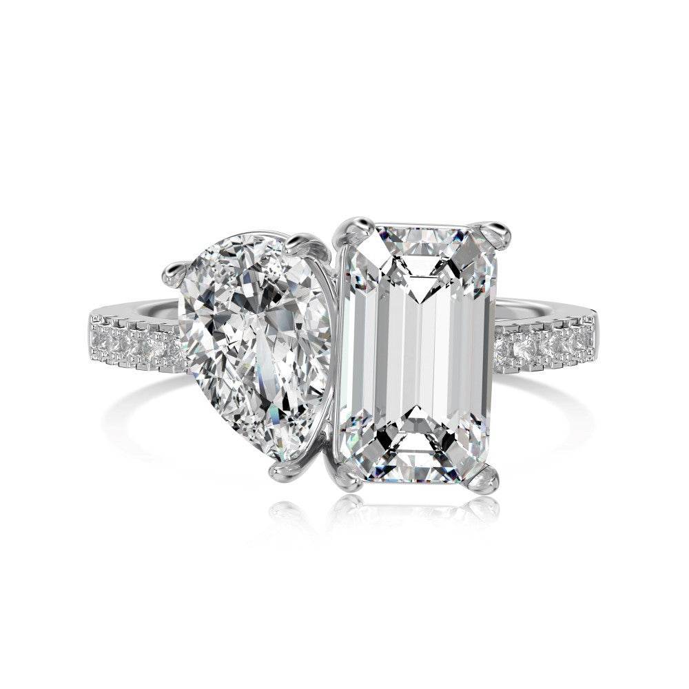 Buycenter S925 Sterling Silver Water Drop Ring - Elegant Geometric Design - Buy Center