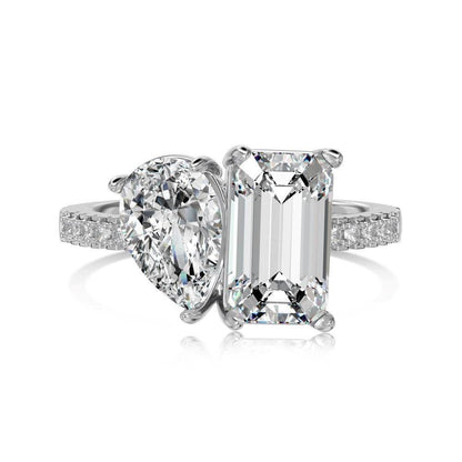 Buycenter S925 Sterling Silver Water Drop Ring - Elegant Geometric Design - Buy Center