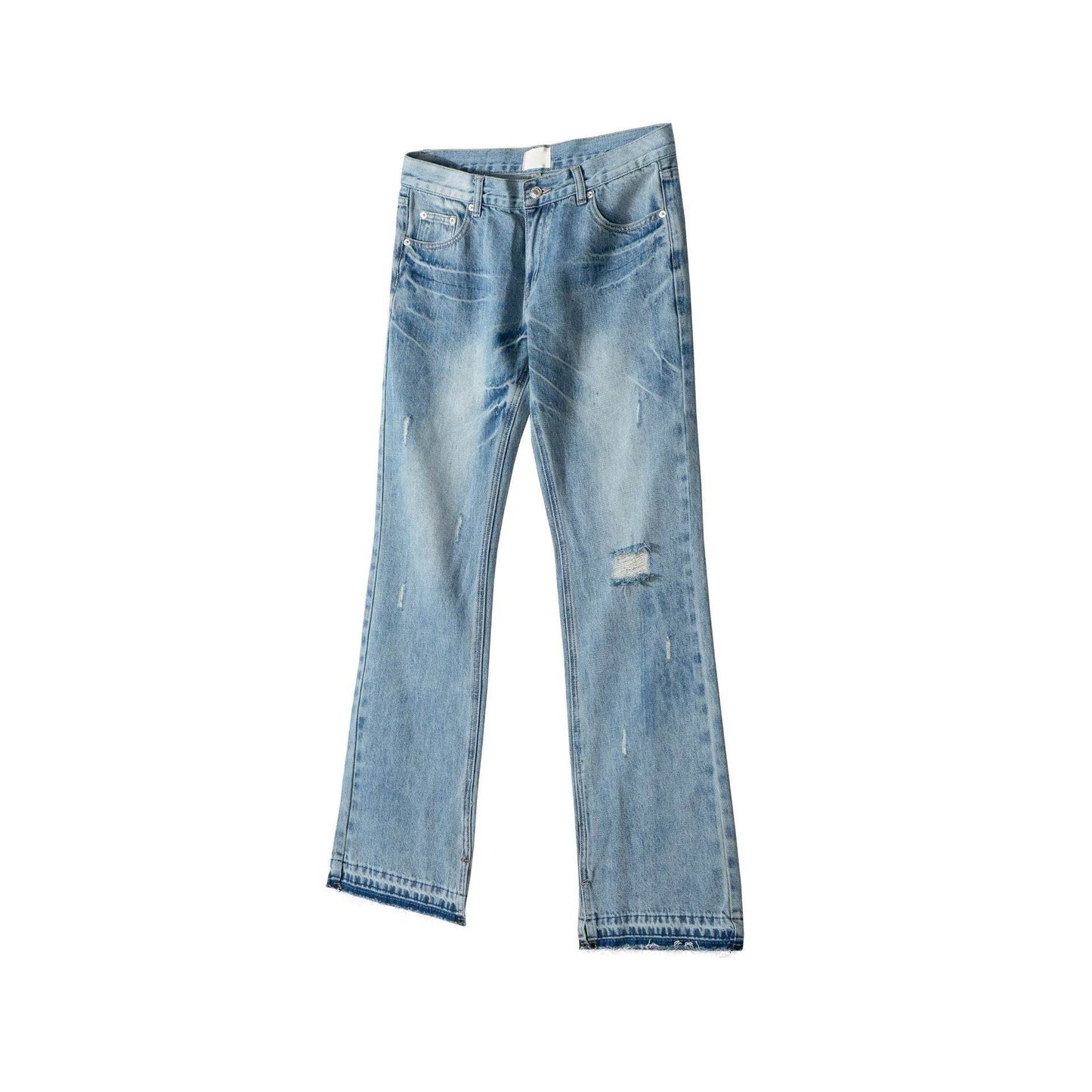 Paris Style Bootleg Pants - Lightning Pattern Wash Split Jeans for Men - Buy Center