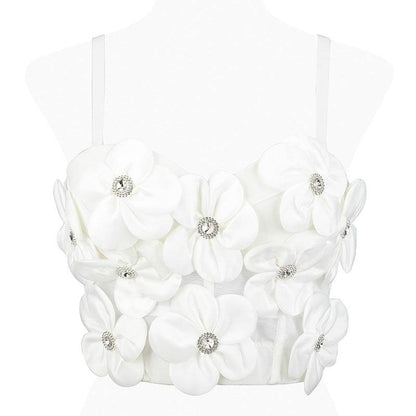 New Dopamine Floral Rhinestone Bandeau Top - Stylish Women's Sling Camis 2025 - Buy Center