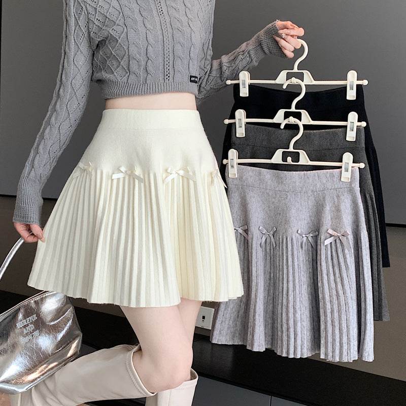 Fashion Personalized Knitted Skirt - Versatile Pleated Design for Women - Buy Center