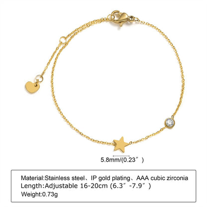 Buy Center Stainless Steel Thin Bracelet - Sun, Moon & Star Design - Buy Center
