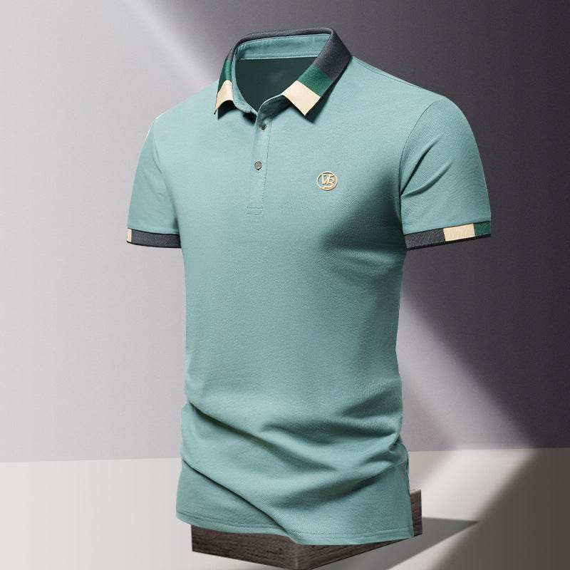 Men's Spring Short Sleeve Lapel Shirt - Stylish Stripes in Various Colors - Buy Center