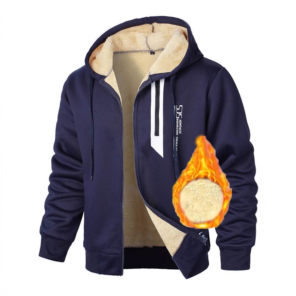 Men's Fleece-Lined Digital Printed Sweater - Stylish Autumn & Winter Essential - Buy Center