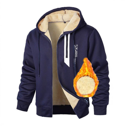Men's Fleece-Lined Digital Printed Sweater - Stylish Autumn & Winter Essential - Buy Center