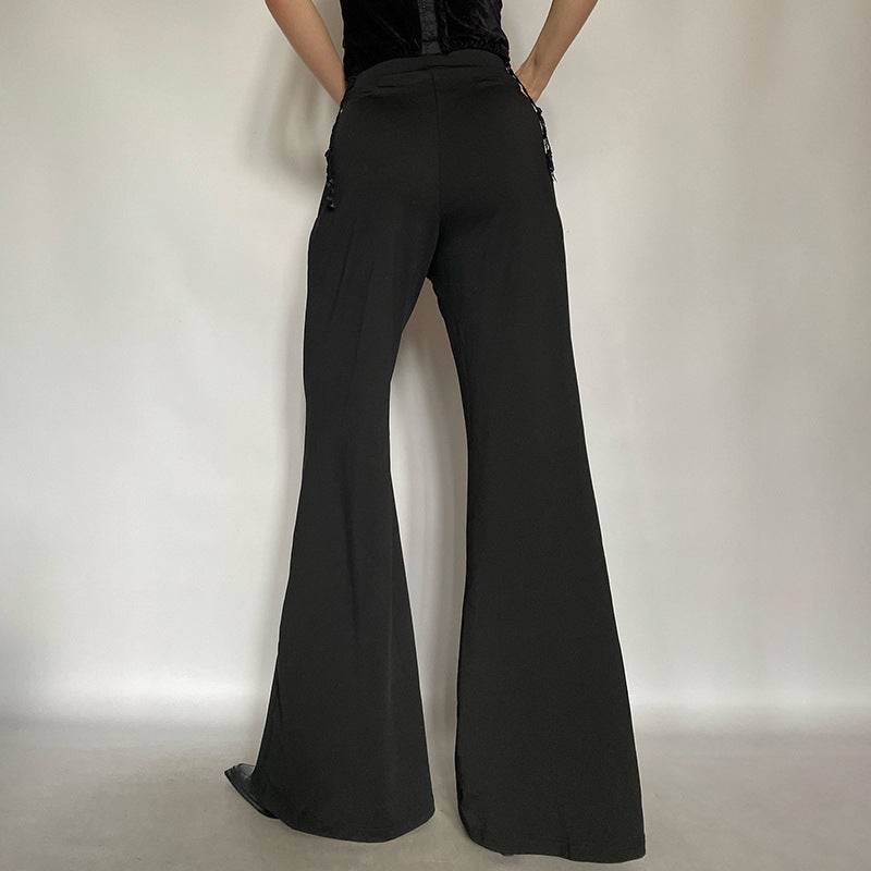 Lace Personality Wide Leg Trousers - Sexy Low Waist Pants for Women - Buy Center