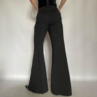 Lace Personality Wide Leg Trousers - Sexy Low Waist Pants for Women - Buy Center