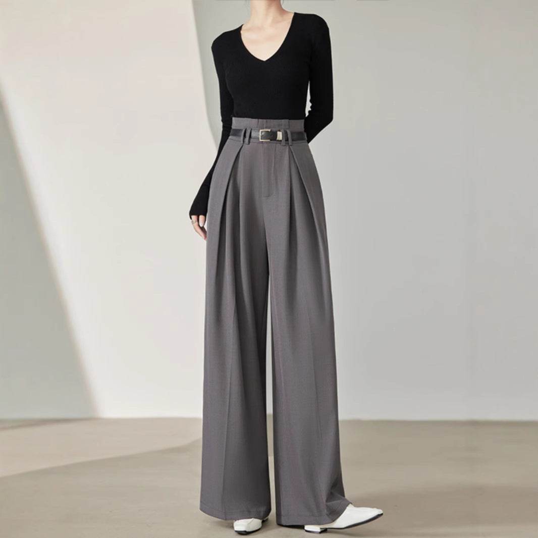 Women's High Waist Wide Leg Pants - Stylish Bud-Shaped Design for 2025 - Buy Center