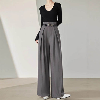 Women's High Waist Wide Leg Pants - Stylish Bud-Shaped Design for 2025 - Buy Center