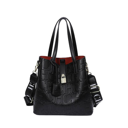 Buycenter Retro One-Shoulder Bucket Bag - Solid Color, Fashionable Design - Buy Center
