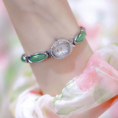 Buy Center Women's Premium Jade Chain Watch - Stylish Aventurine Design - Buy Center