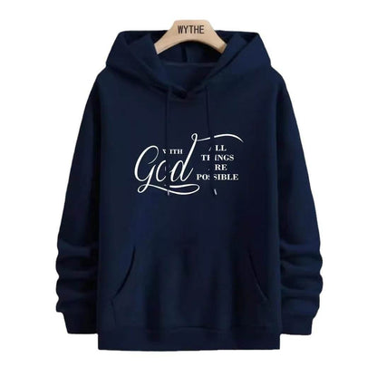 Buycenter Velvet Fall Winter Hoodie - Stylish Printed Pullover for Men - Buy Center