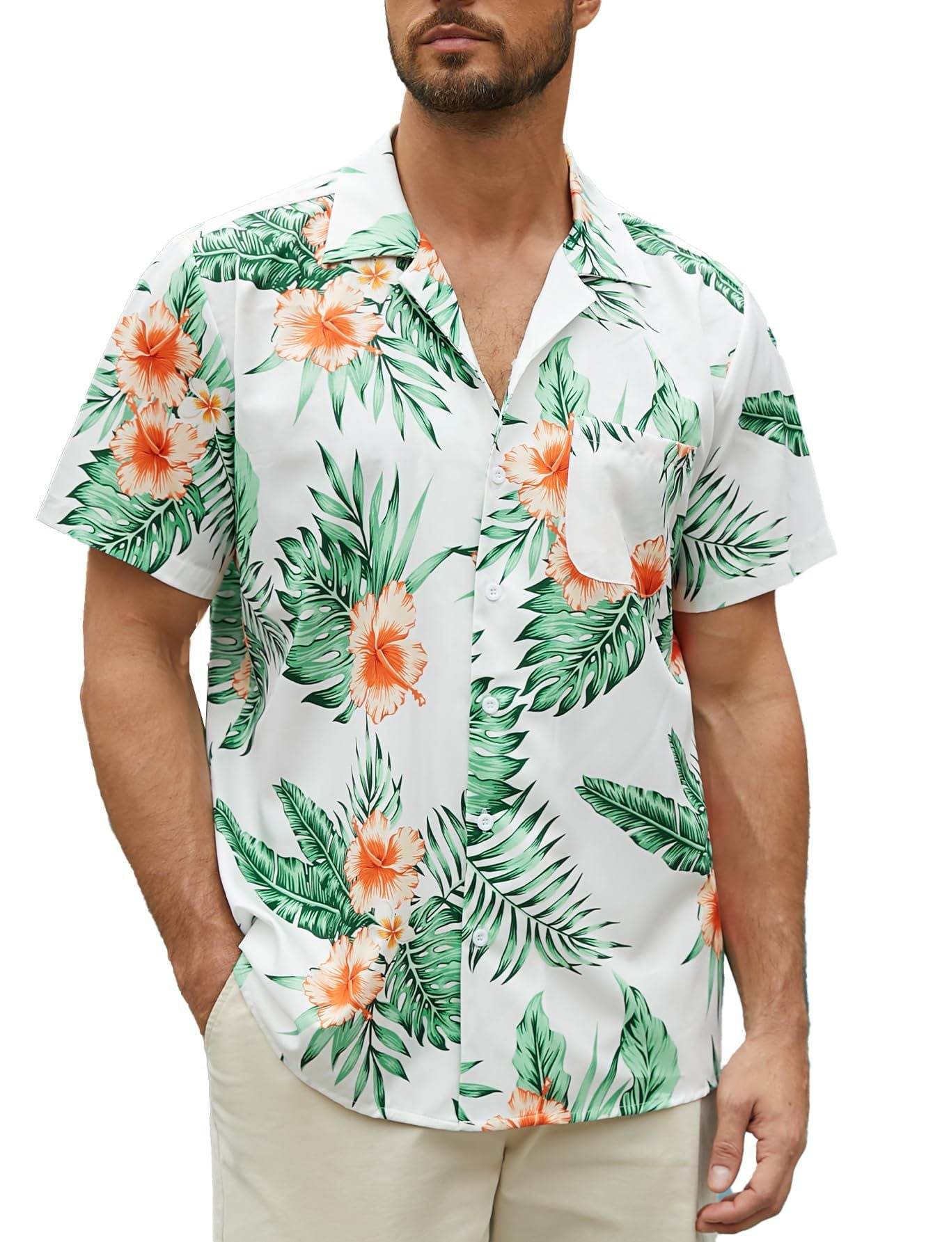Vibrant Floral Men's Hawaiian Shirt - Personalized 3D Printed Style - Buy Center
