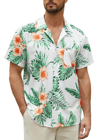 Vibrant Floral Men's Hawaiian Shirt - Personalized 3D Printed Style - Buy Center