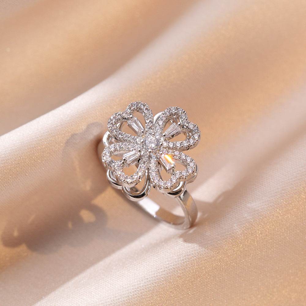 Buy Center Fully Jeweled Loving Heart Ring - Unique Temperamental Style - Buy Center