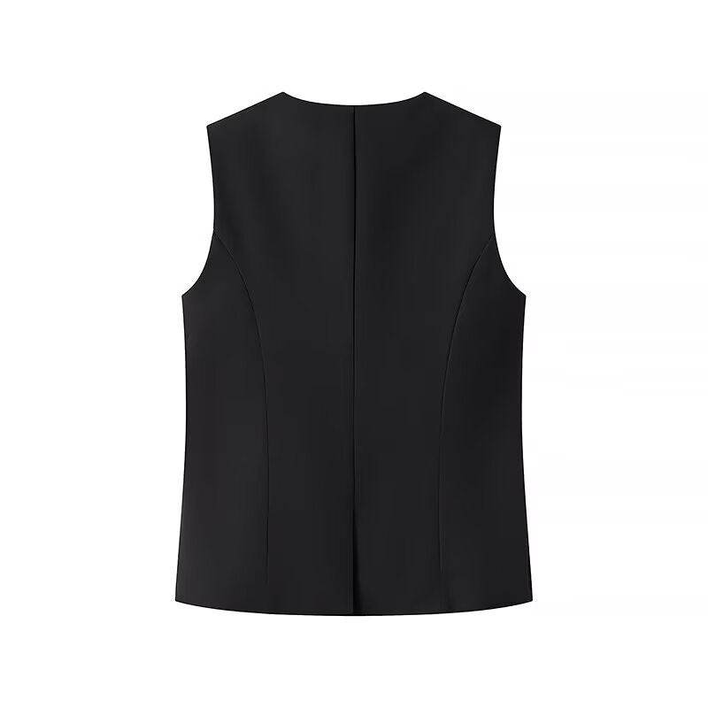 Women's Single-Breasted Sleeveless Vest - Stylish Lightweight Top - Buy Center
