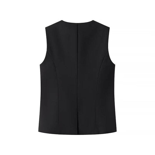 Women's Single-Breasted Sleeveless Vest - Stylish Lightweight Top - Buy Center