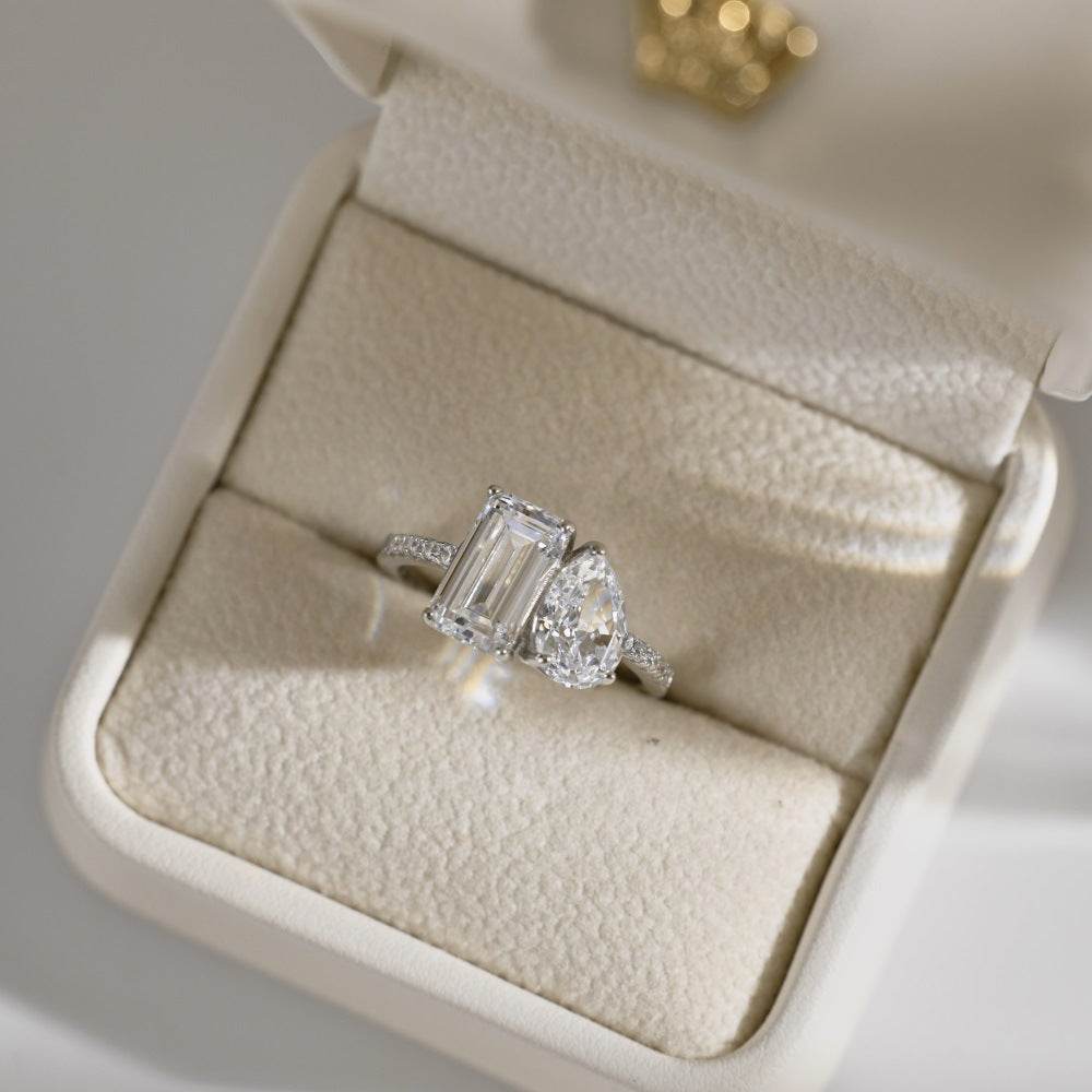 Buycenter S925 Sterling Silver Water Drop Ring - Elegant Geometric Design - Buy Center