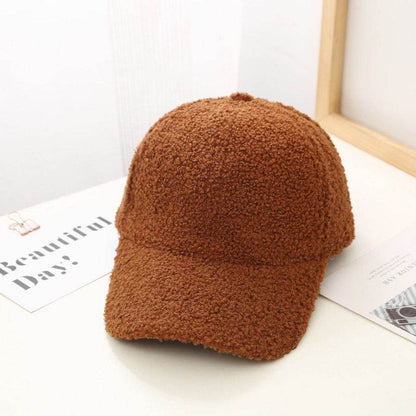Korean Style Lambswool Baseball Cap - Elegant Fit for Women 2025 - Buy Center