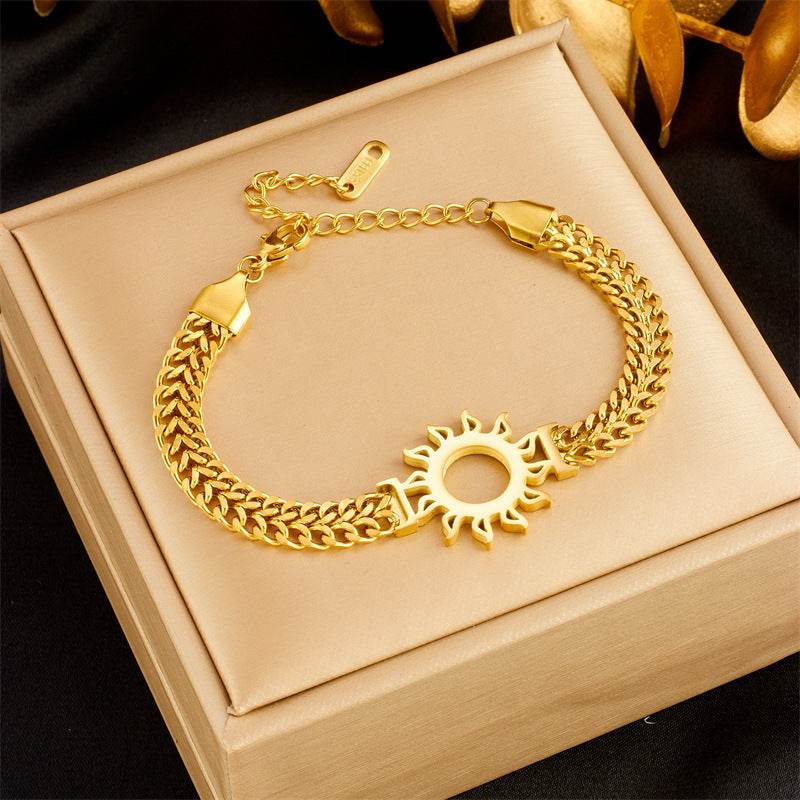 Buy Center Personalized Geometry Bracelet - Unique Bird & Sun Design - Buy Center