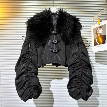 Chic Big Fur Collar Down Jacket - Stylish Women's Winter Coat 2025 - Buy Center
