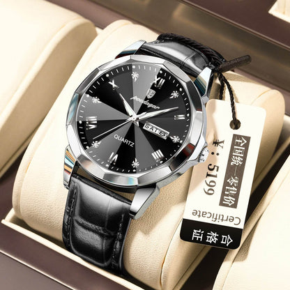 Buy Center Men's Waterproof Luminous Quartz Watch - Stylish Belt Design - Buy Center