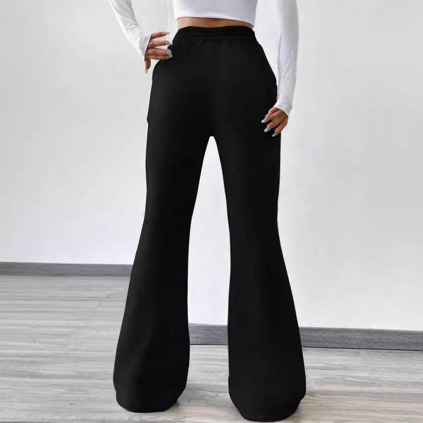 Buycenter Women's Flared Casual Pants - Comfortable Stretch Fleece Style - Buy Center