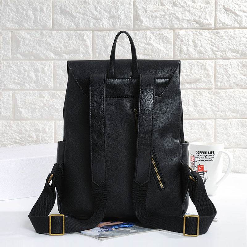 Women's Vintage Cowhide Backpack - Durable Fashion Accessory in Black/Brown - Buy Center